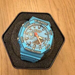 Casio G-SHOCK GA-2100 Manga Theme Blue Analog-Digital Sports Watch - Waterproof
